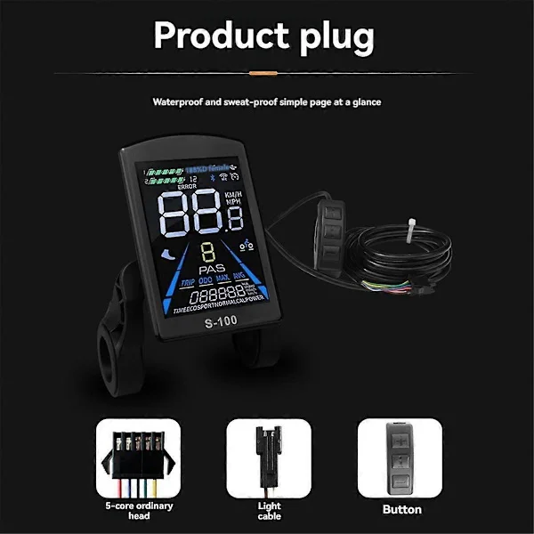 [RM]Mountain Bike Li-Ion Power Booster Modified Accessories S-100 Color LCD Meter with Tri-Mode 30A Controller Portable Kit