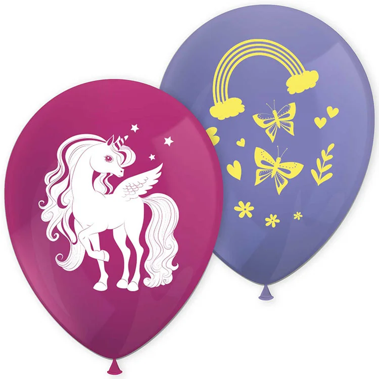 Enhörning Regnbåge Ballonger 8-pack - Enhörning Kalas Dekoration - Kalaslagret.se