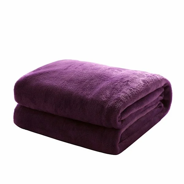 /NN/ Koselig teppe, fluffy ekstra mykt og varmt teppe, flanellfleece teppe, rynkefritt/anti-misfarging som sofateppe eller sengeteppe lilla 130*150cm