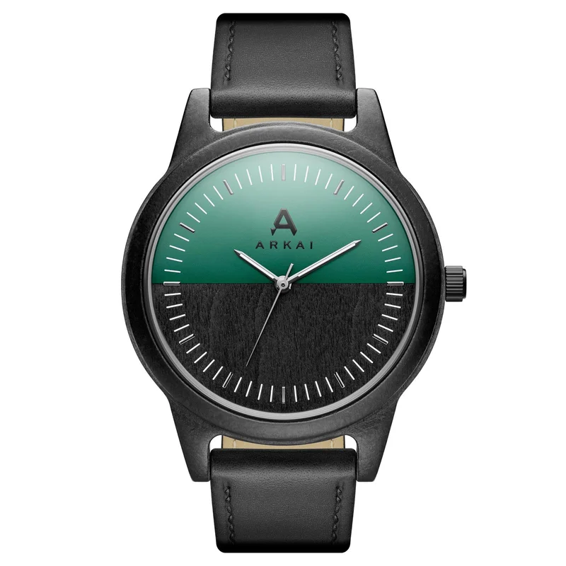 Arbor | Green Two-Tone Dial Maple Wood Watch for Men