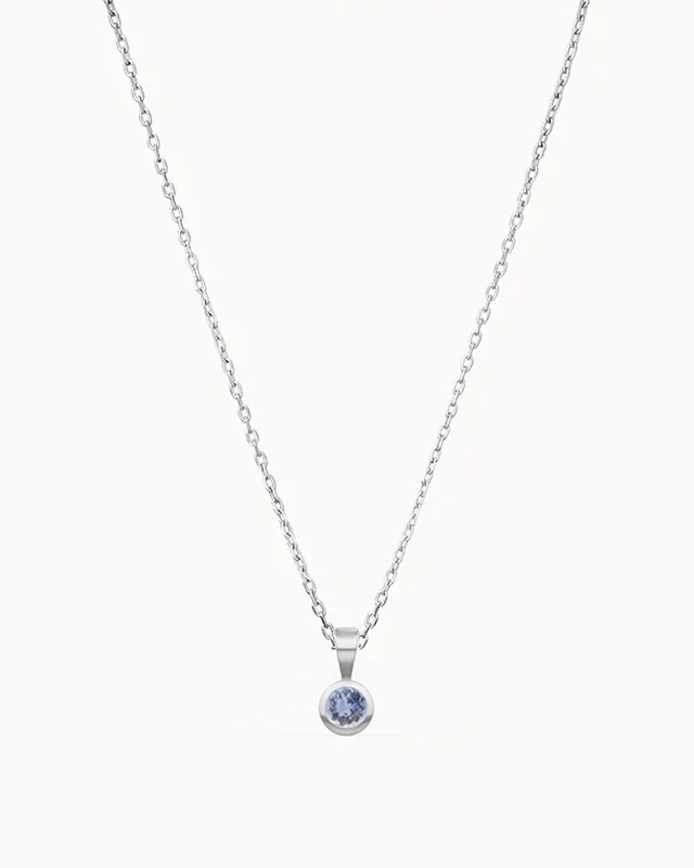 Halsband med månadssten i 18K Vitguld