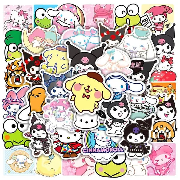 50 stk Søde Tegneserie Cinnamoroll Sanrio Klistermærker Vandfaste Kawaii Klistermærker Dekaler Til Laptop Vandflaske Rejsetaske Telefon Skateboard, B