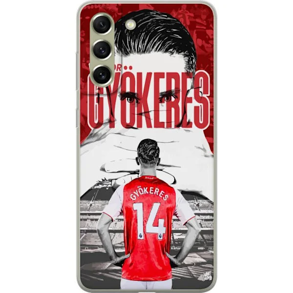 Kompatibelt Mobilskal till Samsung Galaxy S21 FE 5G Viktor Gyökeres Arsenal - Fotbollsmotiv med tröja nummer 14 på arenan