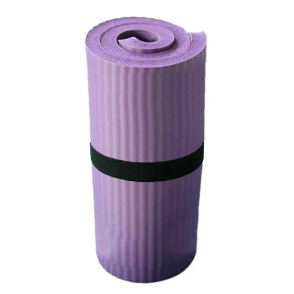 Yoga Pilatesmatta Tjock träningsmatta halkfri träningsmatta 15 mm Fitness Lila[GPA]