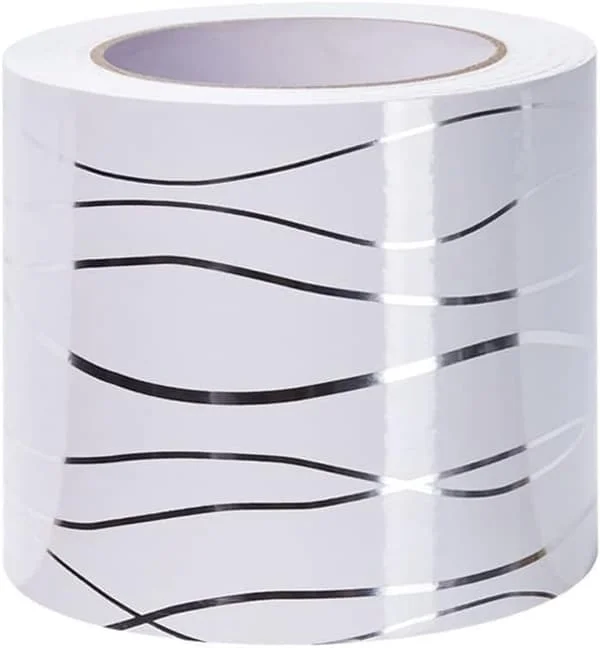 Decorative Self-Adhesive Wallpaper Border, Self-Adhesive Wall Border, White Wave Wall Decor, 10cm x 500cm