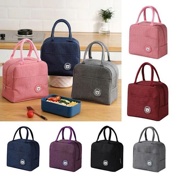 New Portable Thermal Insulated Lunch Bag Cooler Bag - High Quality-FF- Lilac Purple
