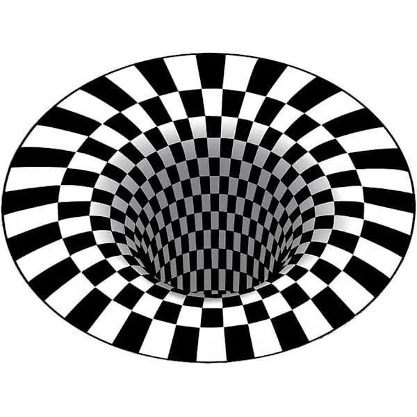 3D Vertigo Matto, Pyöreä Lattiamatto Olohuoneen Sohvapöydän Matto Kodin Lattiamatto, Kuvio 1 Halkaisija 120cm