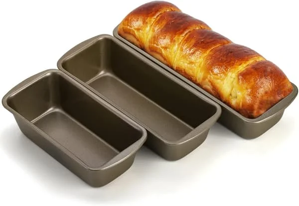 3-delt non-stick brødforme, kraftige brødforme, vridningsbestandigt bageformssæt i kulstofstål