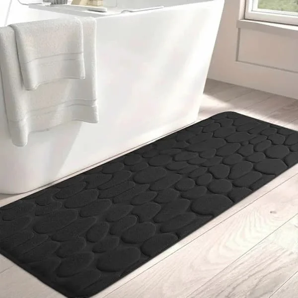 1 pc Embossed Bathroom Mat Water Absorbent and Washable Bathroom Mats - Non-Slip - Thick - Soft and Comfortable Mat for Shower Etc...