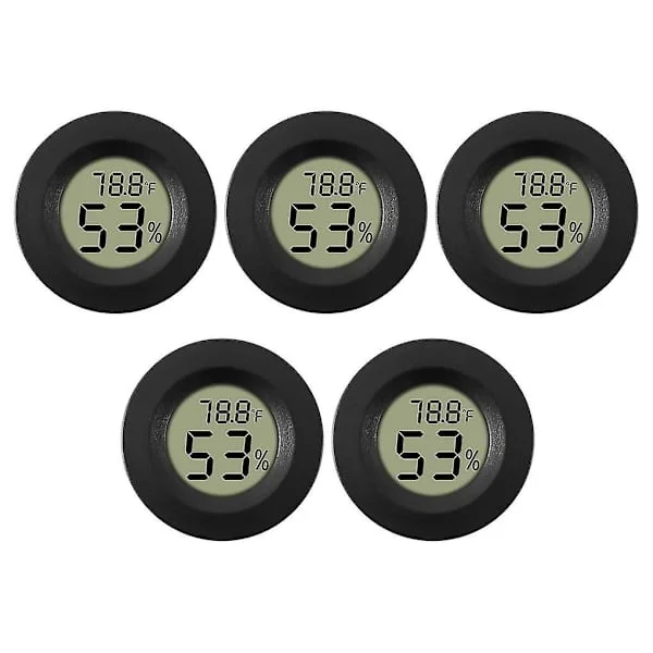 5-pack Hygrometer Thermometer Digital LCD Display Humidity Meter for Humidifier Dehumidifier