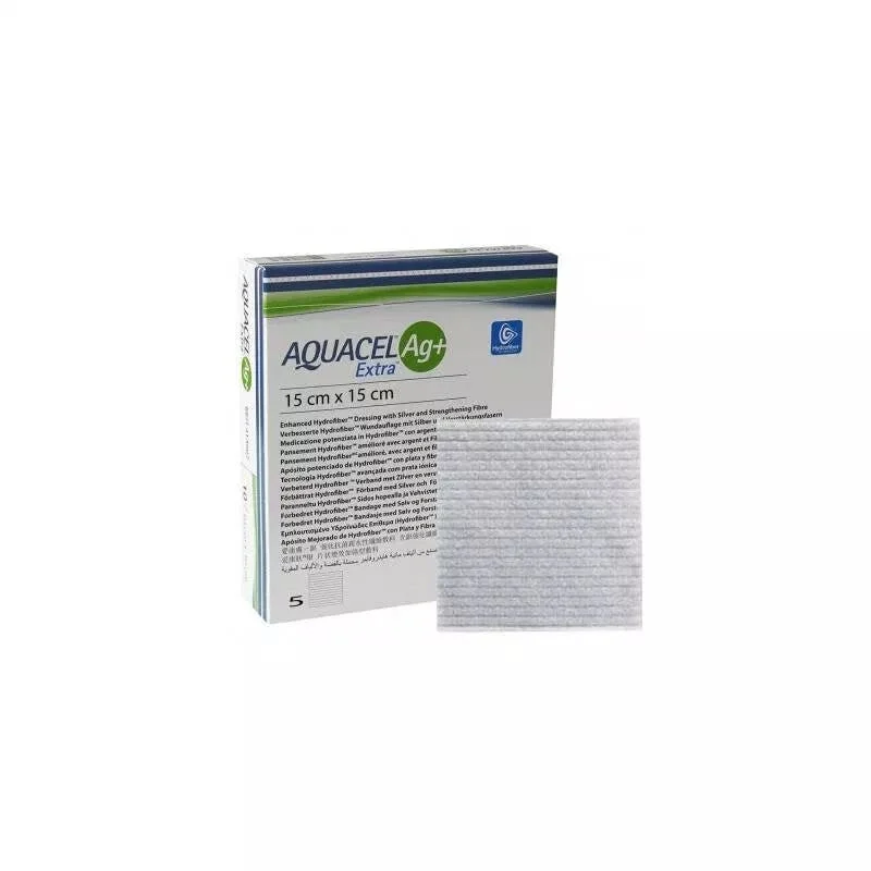 Aquacel AG+ Extra Medicazione Sterile 15x15cm 5 Pezzi