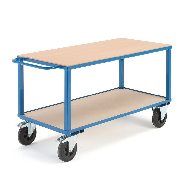 Workshop trolley SEDAN, brakes, 600 kg load, 1400x700x830 mm