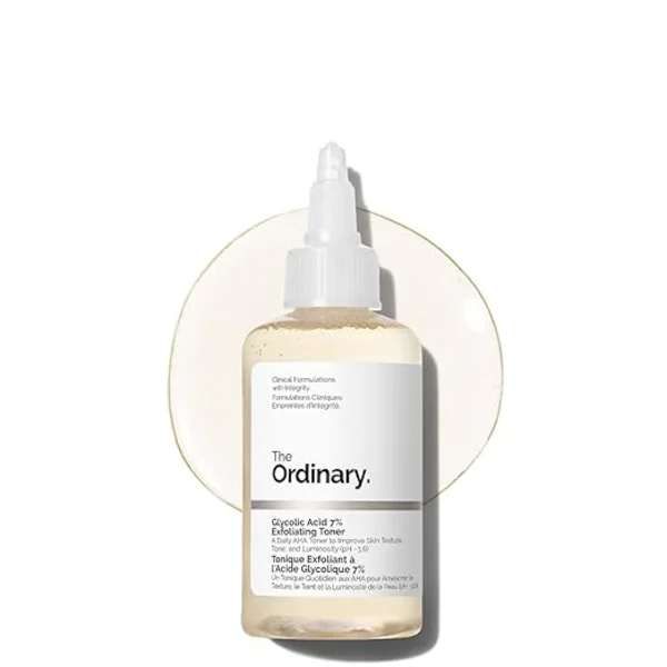 The Ordinary Glycolic Acid 7% Exfoliating Toner, Uppljusande och Utjämnande Daglig Toner för Jämn Hudton