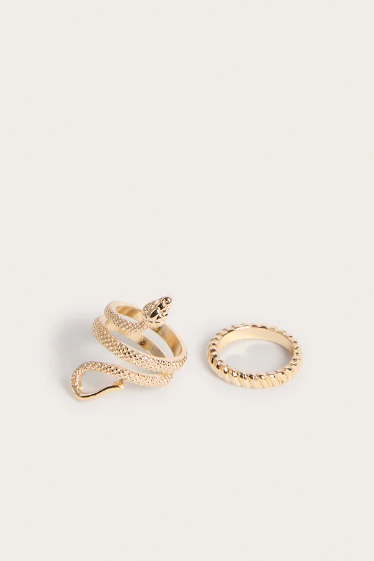 Kappahl | 2-pk. ringer Gull L | Dame