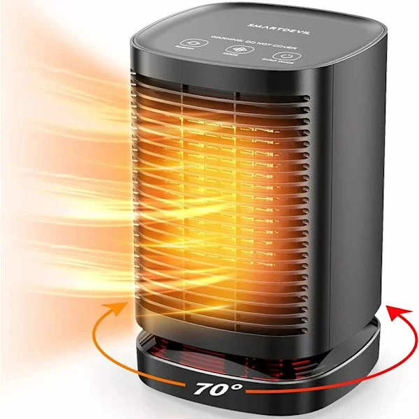 Liten värmefläkt med liten termostat PTC elektrisk bärbar värmare med 3 tysta mini keramiska lägen element för skrivbord