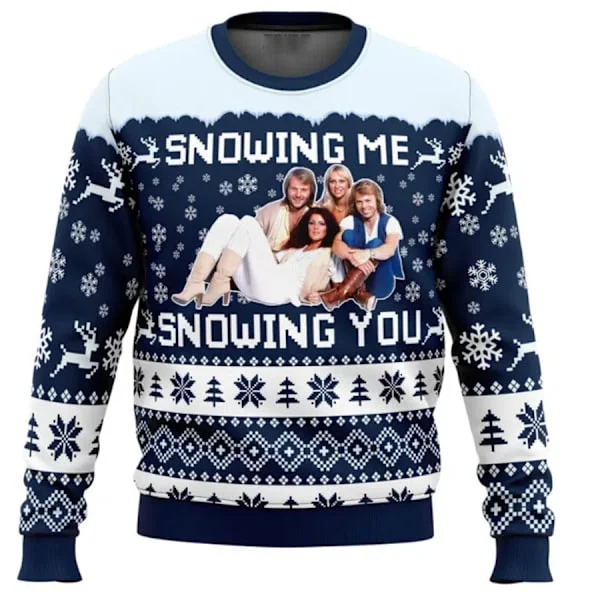 Jule Crew Neck Sweatshirt, Pullover, 3D Printet Vinter Langærmet Sweatshirt - EL3620 - Størrelse 2XL