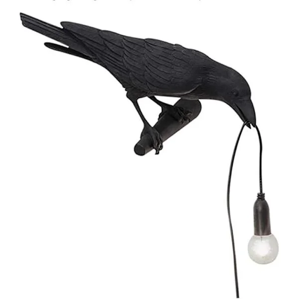Raven Vägglampa, Unik Gotisk Korpfågel Vägglampa (Vänster Svart Vägglampa){ROG}