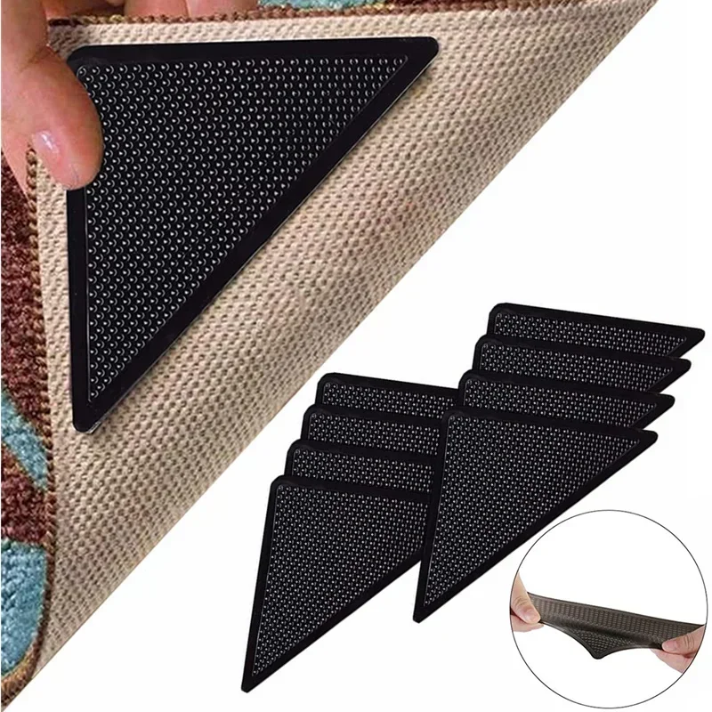 AliExpress - 4 Stück 8 Stück/Set dreieckiges, waschbares, wiederverwendbares Teppichgreifer, rutschfeste Gummimatte, rutschfestes Patchband für 