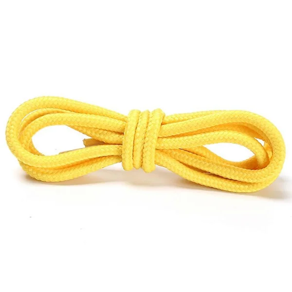1 Pair Round 4mm Polyester Shoelaces Sneakers Hiking Boots Hoods Pants Cords, 1.2m - Yellow Multicolor Yellow