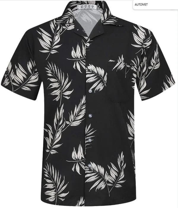 Hawaiiskjorte med korte ermer for menn