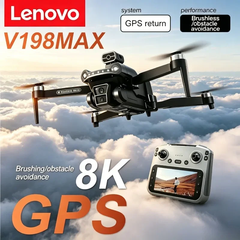 AliExpress - Drone professionnel Lenovo V198MAX 8K, mini drone 4K FPV, sans balais, avec évitement d'obstacles laser, optique aérienne, quadricoptère 