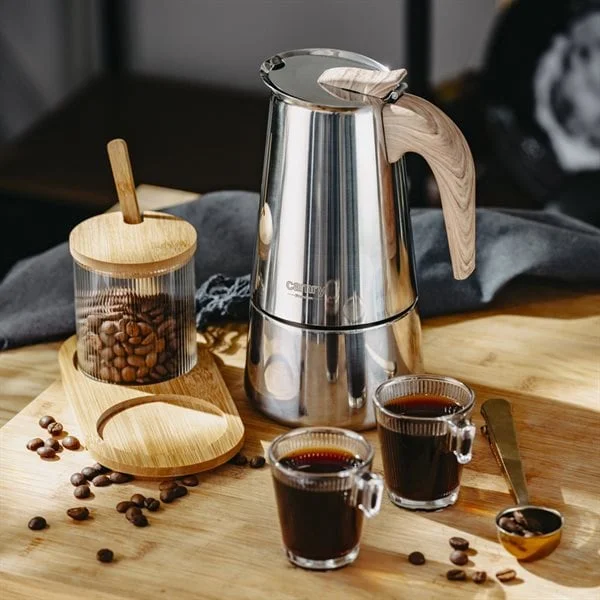 Espressokanne for induksjon – 450 ml med trehåndtak
