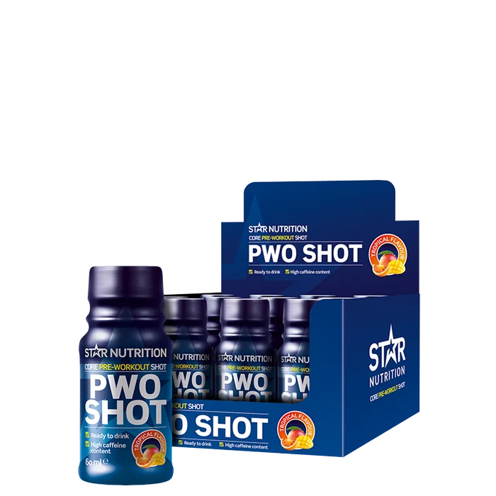 Komplett PWO 12 x Star Nutrition PWO Shot 60ml, Tropical - Bodyman.dk