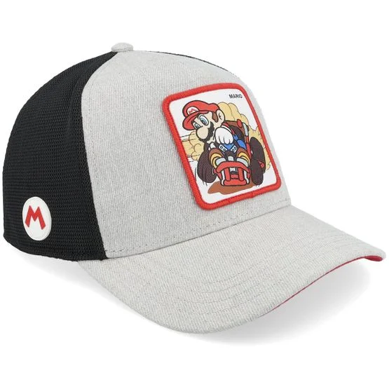 Capslab - Gris trucker Casquette - Mario Kart Grey/Black A-Frame Trucker @ Hatstore