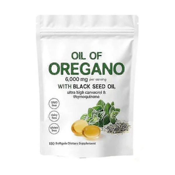Oreganoolja Svartkumminolja 6000mg Näringsgeler & Tuggtabletter 180 Antal