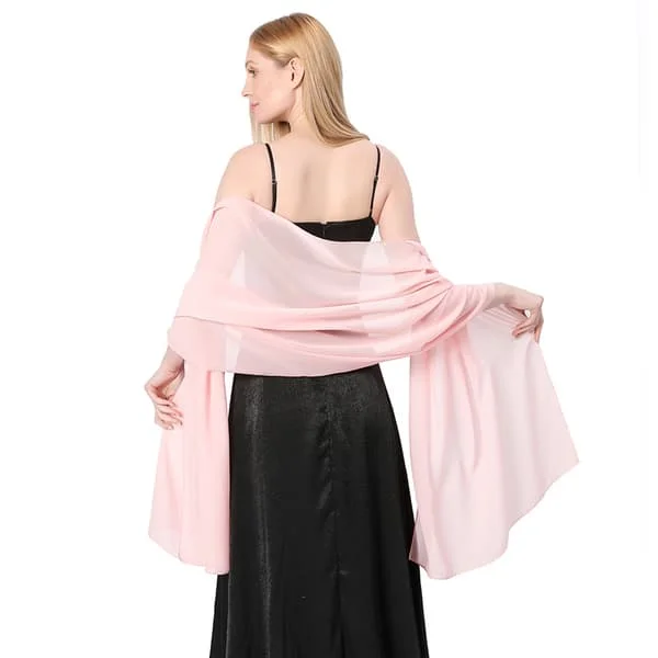 Ladiery Chiffon Shawl and Wraps for Evening Dresses, Soft Scarf