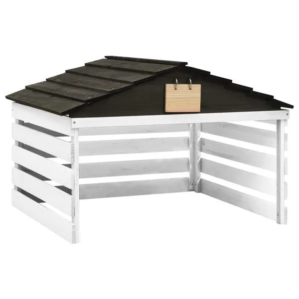 vidaXL Garage för robotgräsklippare Svart och vit 78x74x54 cm Gran