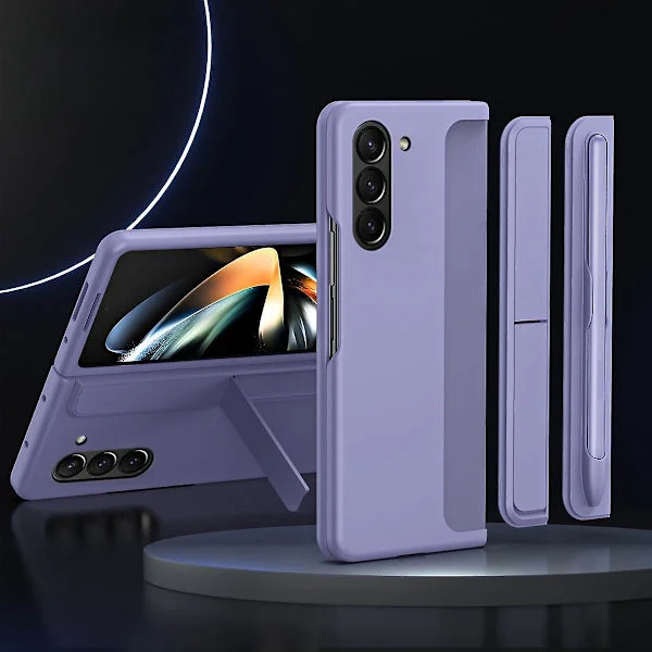 Case for Samsung Galaxy Z Fold 6 with S Pen, Replaceable S Pen Holder & Stand Matte PC Shockproof Full Body Rugged Case