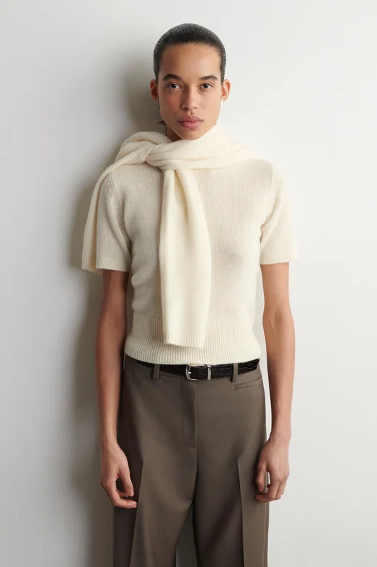 COS Women's Cashmere T-Shirt in Beige