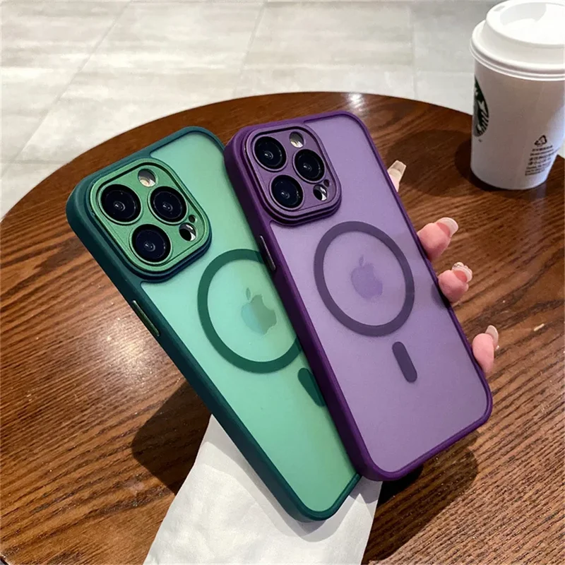 AliExpress - Objektivschutzhülle für iPhone 11 12 13 Proa Mx Mini 15 16 Plus iPhone 16 15 14 Matte durchscheinende Magsafe Wireless Charge Cover