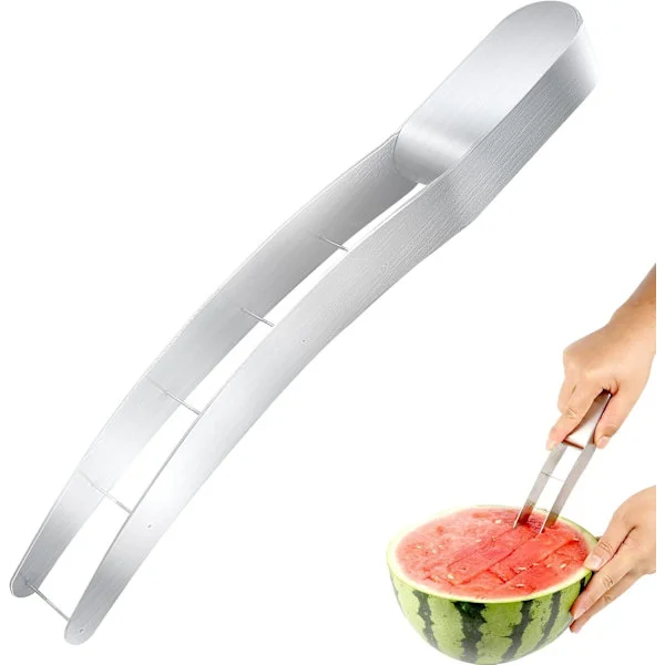 Watermelon Slicer, Stainless Steel Watermelon Cutter, Fruit Dicer for Party Camping