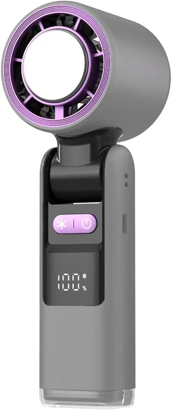 Bärbar Peltier Chill-Pad Fläkt, Kylande Handhållen Fläkt med Kylplatta, 4000mAh 100-Hastighets LED-Display USB Uppladdningsbar Resefläkt