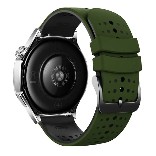 22mm Silikon Armband Kompatibelt med Suunto 9 Peak, Huawei, Xiaomi, Redmi och Samsung - Tvåfärgad Stjärnhimmel Design Green+Black