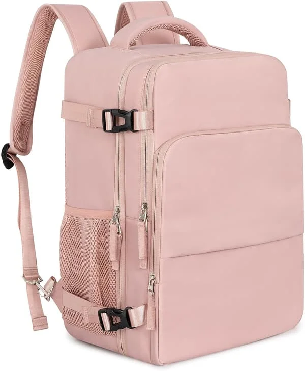 Matkalaukku, Peraonal Item Carry on -reppu naisille, lentoyhtiöiden hyväksymä käsimatkatavara, vedenpitävä college-reppu, työmatka-, vaellus- ja vapaa