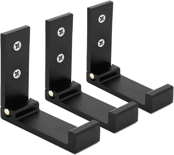 3-pack vikbara väggkrokar, osynlig hopfällbar aluminium väggmonterad krok hörlurshållare klädkrok kreativ klädkrok Svart