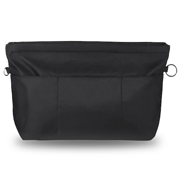 Handbag Organizer, Nylon Bag Organizer with Keychain, Inner Pockets, Waterproof for Handbags Organizer, Black, M Black