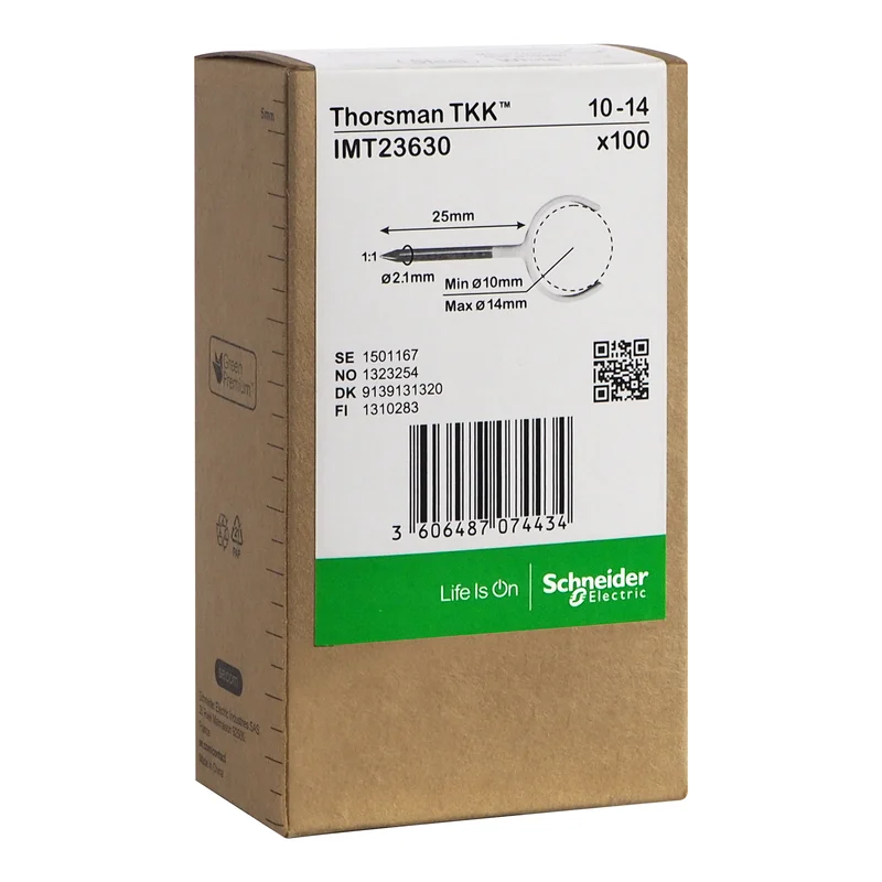 Schneider Electric IMT23630 Klammer spik, 100-pack, rund kabel 10-14, 2,1x25 mm, Installationsmaterial