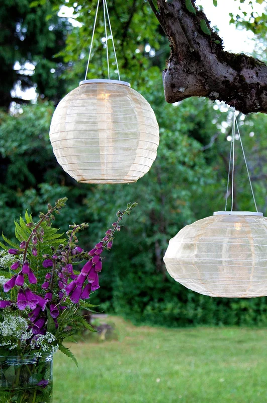 Jotex - RICIE solcellsdekoration ø 25 cm Beige - Köp Utebelysning hos Jotex