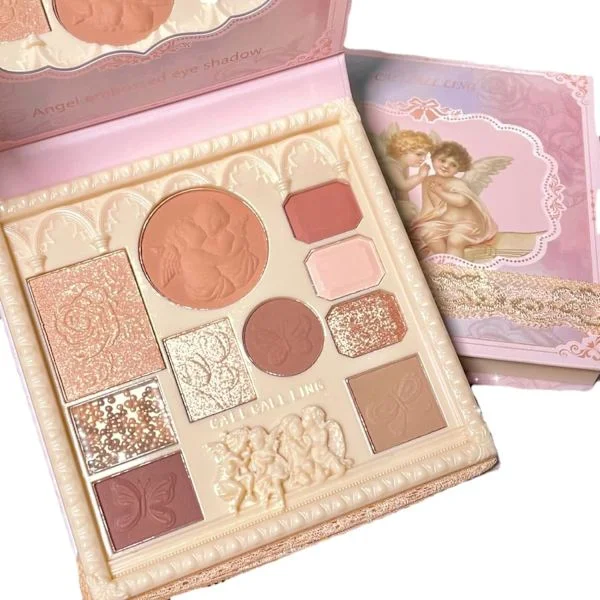 Präglad ögonskugga 10 färger ögonskuggspalett smink rouge highlighter allt i ett skiva matt & glitter ögonskugga smink högpigmenterade nyanser 