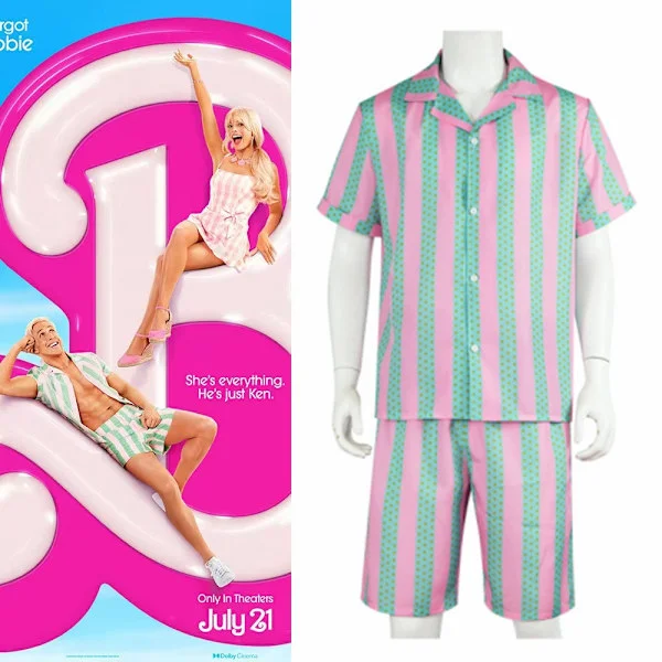 {xjxj}Ken - Barbie - Kostyme - Stripete kostyme - Cosplay Halloween - Flerfarget