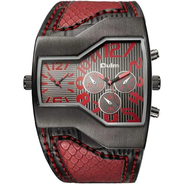 Fashion Militär Klocka Armé Dubbla Tidszoner Män Kvinnor Quartz Armbandsur