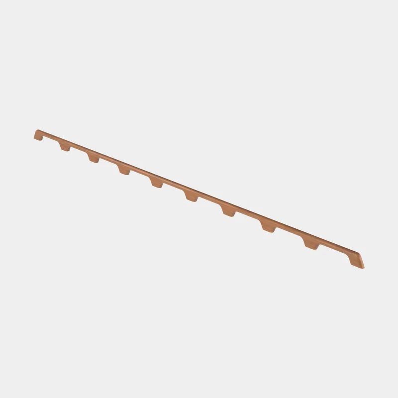 Håndtag båd / håndliste Roca, firkantet profil, til skrue, FSC-mærket Teak, 9 greb - 2360 x 61 x 24.5 mm