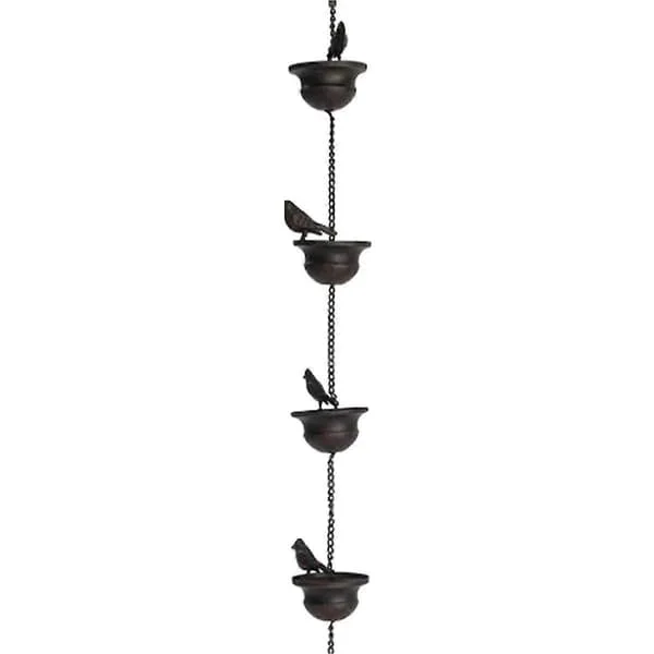 Bird Rain Chain Decorative Metal Rainwater Collection Chain Outdoor Garden Decor