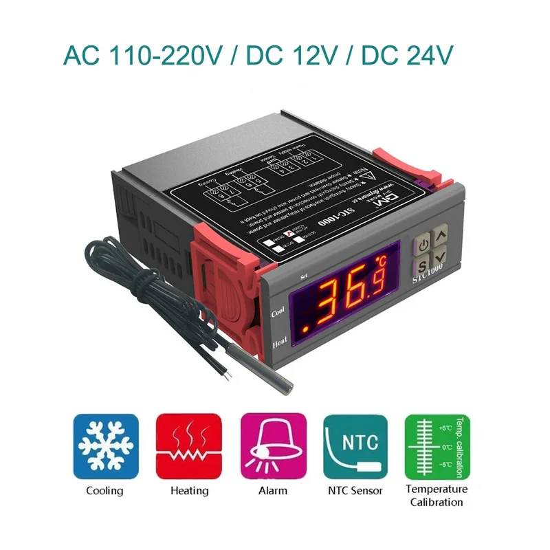 AliExpress - STC-1000 régulateur de température numérique Thermostat thermorégulateur incubateur relais chauffage refroidissement STC 1000 12 24 V 220