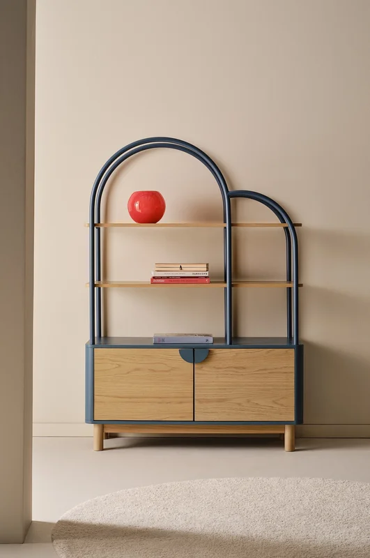 Jotex - Plank Stormblauw/eiken Fineer Stormblauw/eiken fineer - PENNY - Koop Kinderkasten & kinderwandrekken bij Jotex