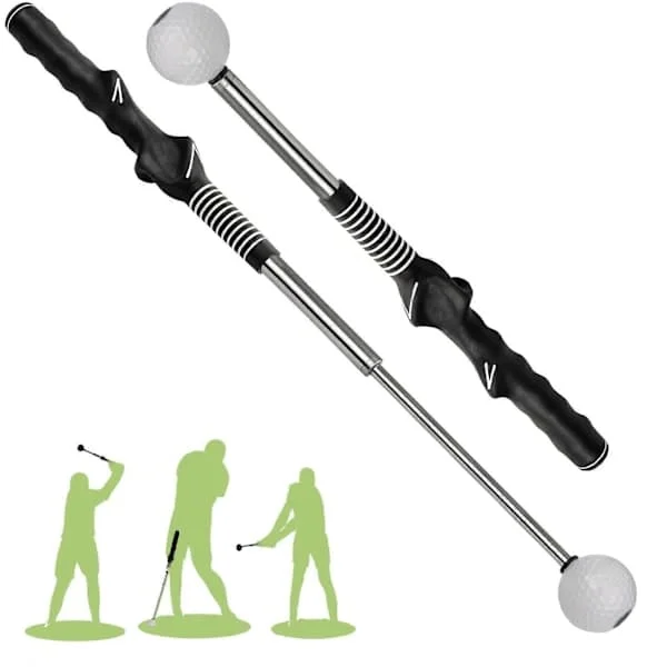 Retractable Golf Trainer - Grip and Swing Trainer for Warm-up, Strength, and Tempo - Left-Handed